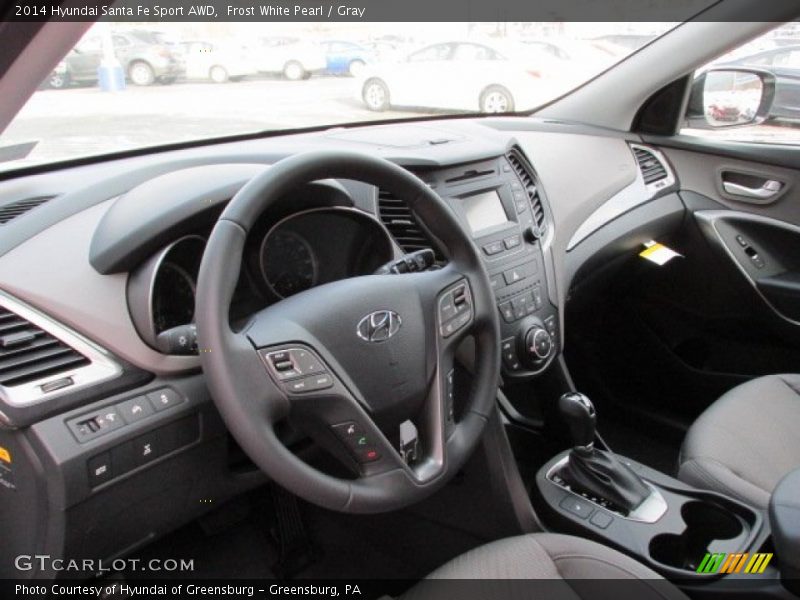 Frost White Pearl / Gray 2014 Hyundai Santa Fe Sport AWD