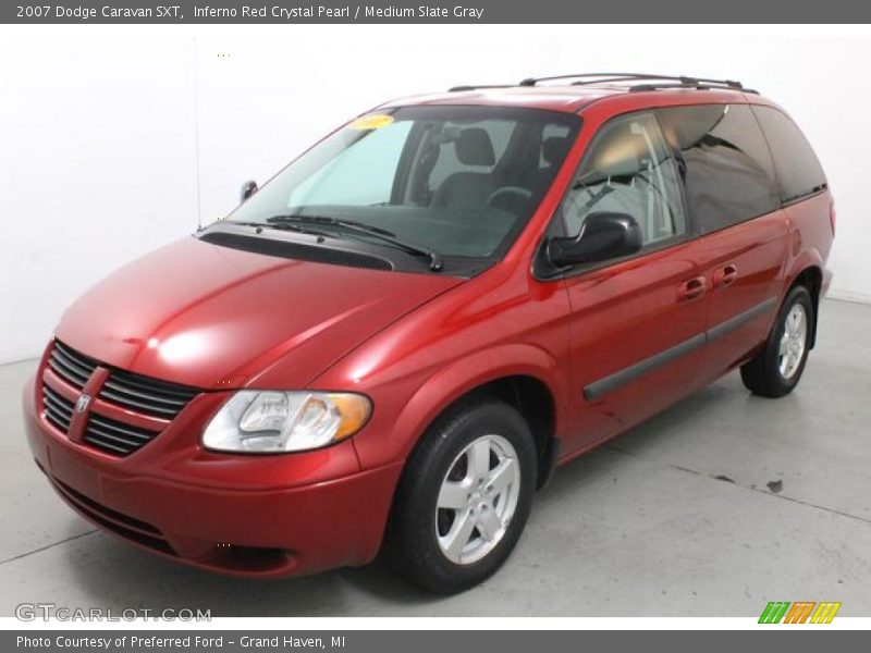 Inferno Red Crystal Pearl / Medium Slate Gray 2007 Dodge Caravan SXT