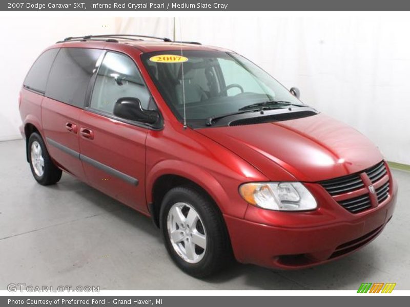 Inferno Red Crystal Pearl / Medium Slate Gray 2007 Dodge Caravan SXT
