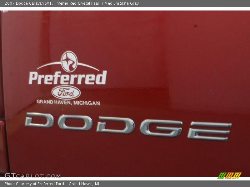 Inferno Red Crystal Pearl / Medium Slate Gray 2007 Dodge Caravan SXT