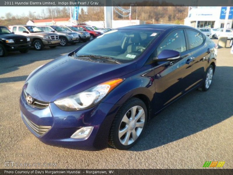 Indigo Blue Pearl / Gray 2011 Hyundai Elantra Limited