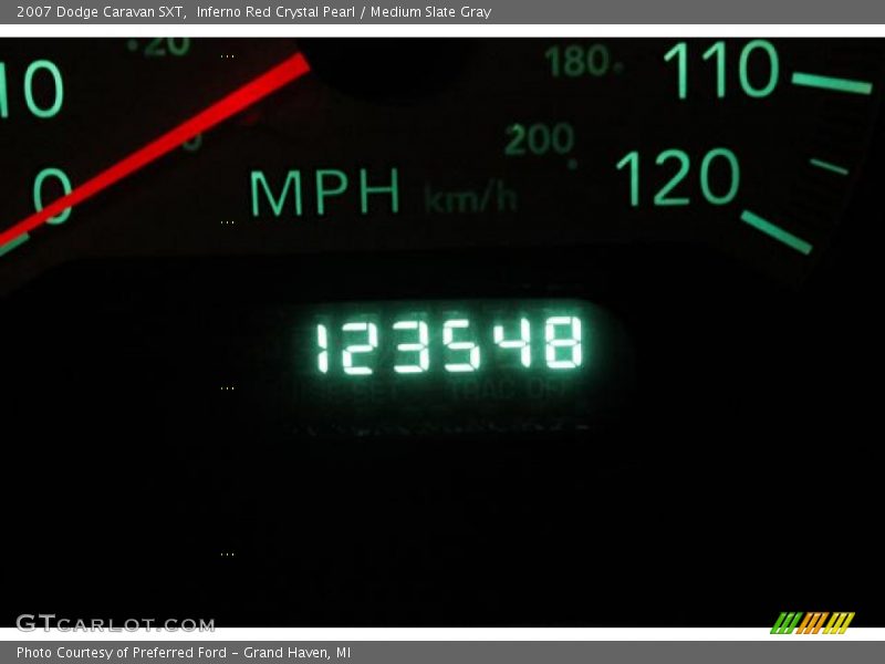 Inferno Red Crystal Pearl / Medium Slate Gray 2007 Dodge Caravan SXT