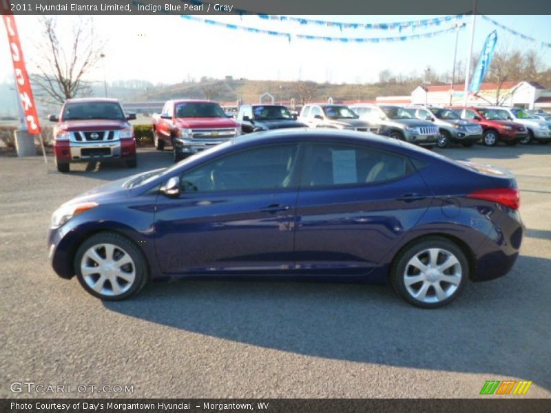 Indigo Blue Pearl / Gray 2011 Hyundai Elantra Limited
