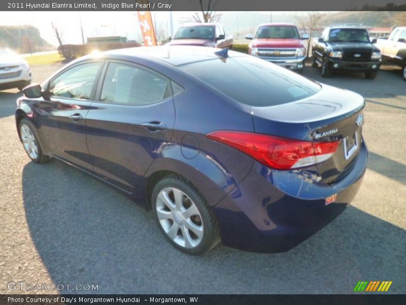 Indigo Blue Pearl / Gray 2011 Hyundai Elantra Limited