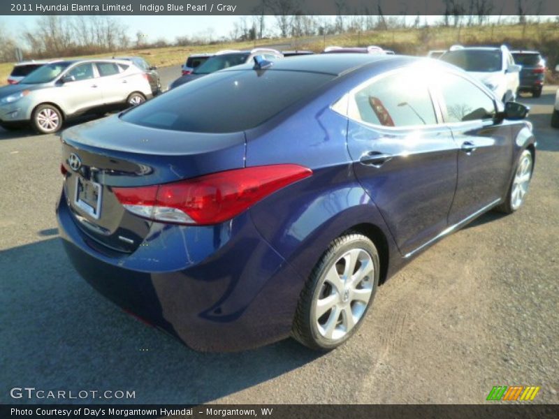 Indigo Blue Pearl / Gray 2011 Hyundai Elantra Limited