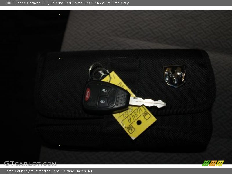 Inferno Red Crystal Pearl / Medium Slate Gray 2007 Dodge Caravan SXT