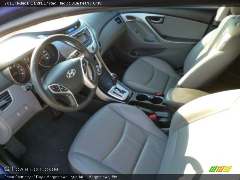 Indigo Blue Pearl / Gray 2011 Hyundai Elantra Limited
