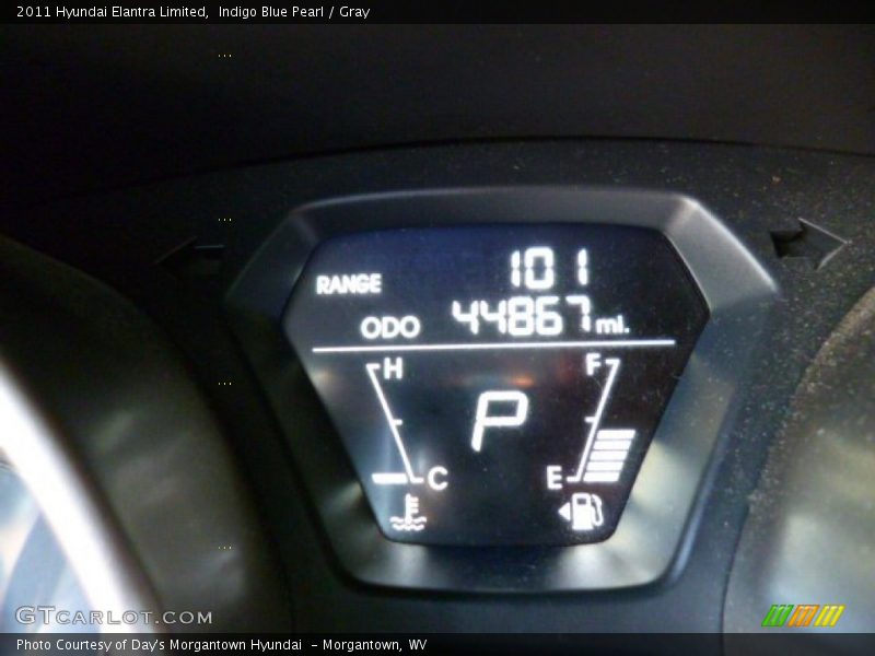 Indigo Blue Pearl / Gray 2011 Hyundai Elantra Limited