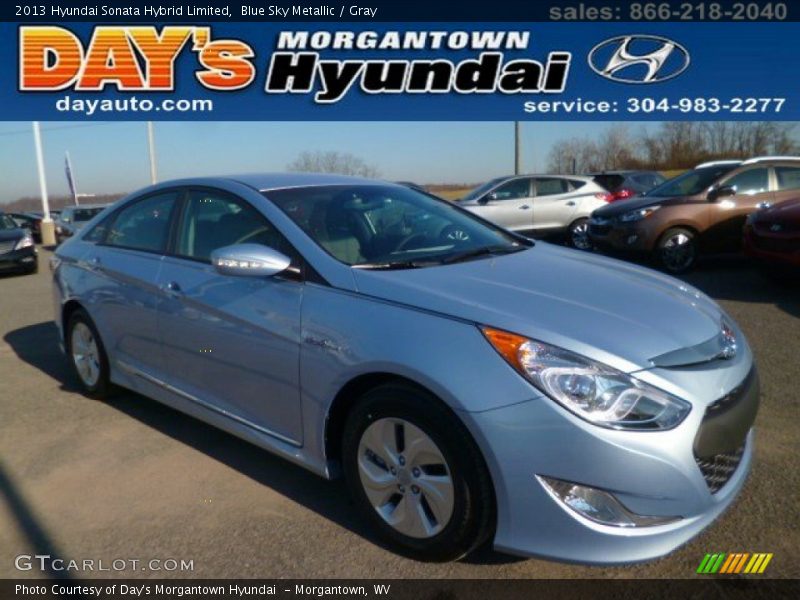 Blue Sky Metallic / Gray 2013 Hyundai Sonata Hybrid Limited