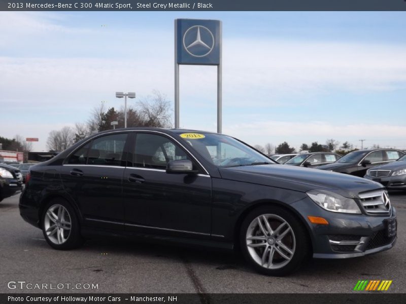 Steel Grey Metallic / Black 2013 Mercedes-Benz C 300 4Matic Sport