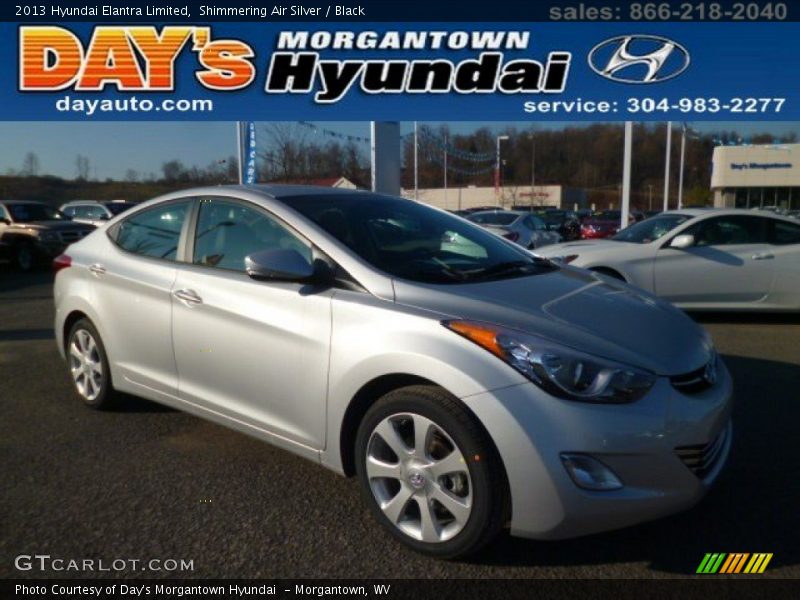 Shimmering Air Silver / Black 2013 Hyundai Elantra Limited