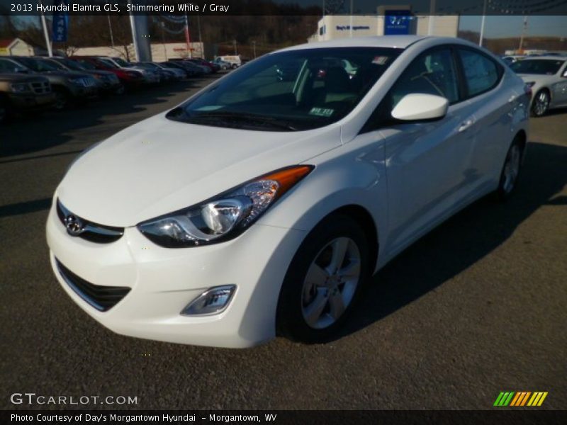 Shimmering White / Gray 2013 Hyundai Elantra GLS