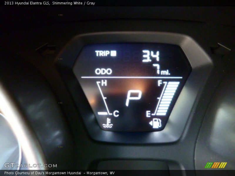Shimmering White / Gray 2013 Hyundai Elantra GLS