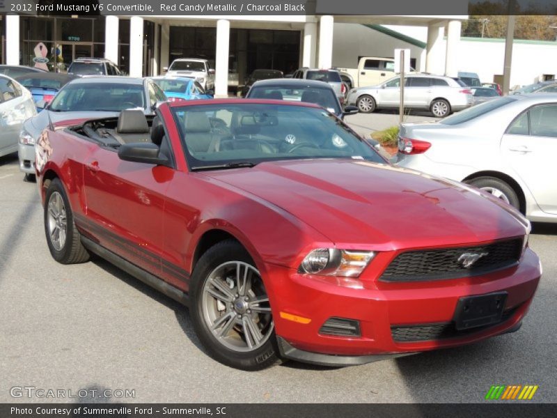 Red Candy Metallic / Charcoal Black 2012 Ford Mustang V6 Convertible