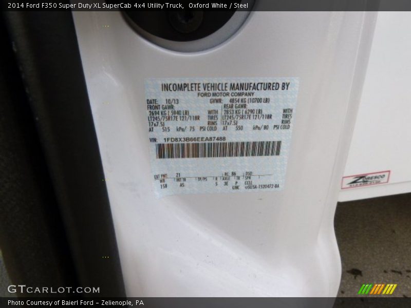Oxford White / Steel 2014 Ford F350 Super Duty XL SuperCab 4x4 Utility Truck