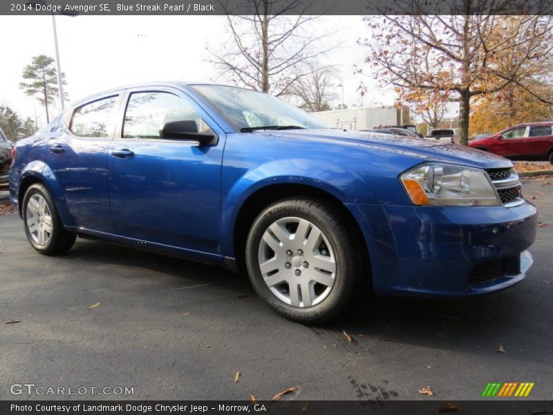 Blue Streak Pearl / Black 2014 Dodge Avenger SE