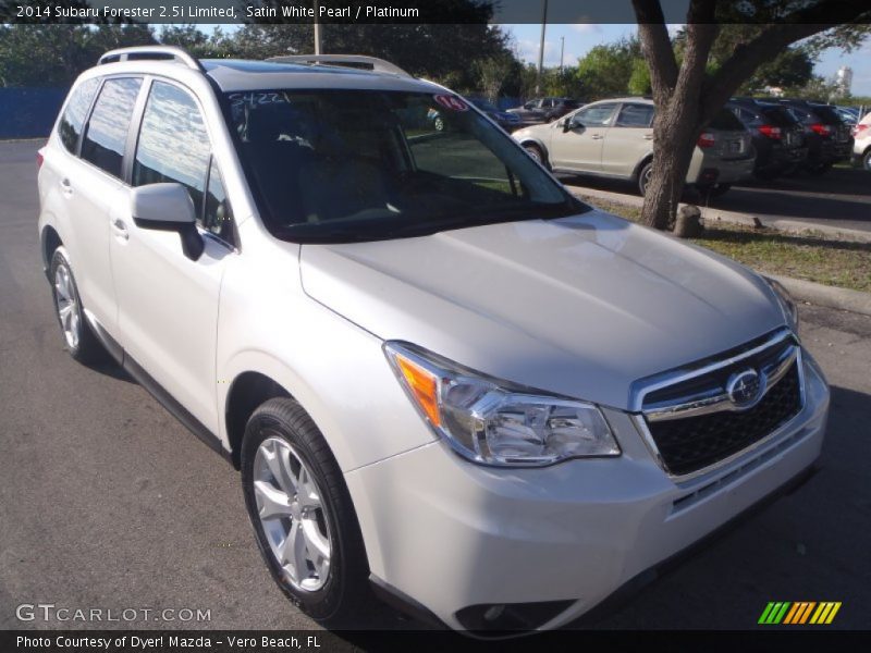 Satin White Pearl / Platinum 2014 Subaru Forester 2.5i Limited