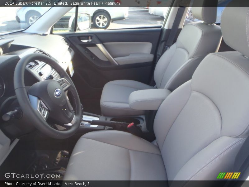 Satin White Pearl / Platinum 2014 Subaru Forester 2.5i Limited