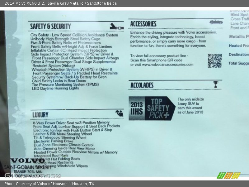 Saville Grey Metallic / Sandstone Beige 2014 Volvo XC60 3.2