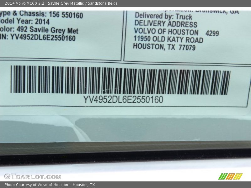Saville Grey Metallic / Sandstone Beige 2014 Volvo XC60 3.2