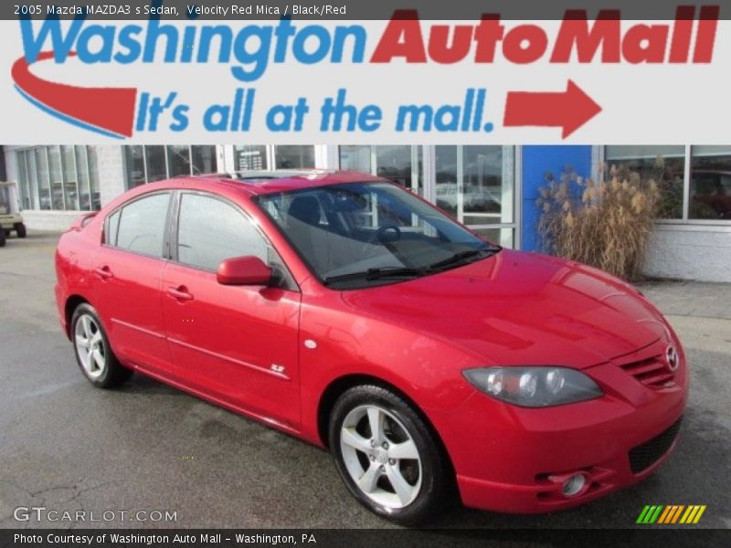 Velocity Red Mica / Black/Red 2005 Mazda MAZDA3 s Sedan