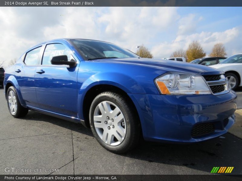 Blue Streak Pearl / Black 2014 Dodge Avenger SE