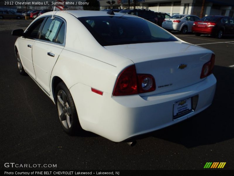 Summit White / Ebony 2012 Chevrolet Malibu LT