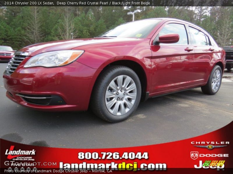 Deep Cherry Red Crystal Pearl / Black/Light Frost Beige 2014 Chrysler 200 LX Sedan