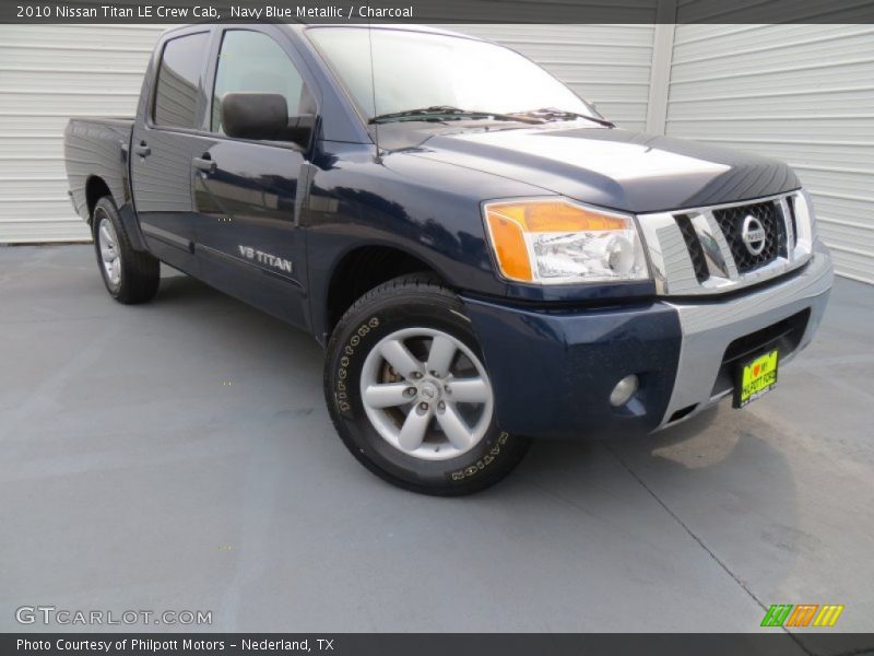 Navy Blue Metallic / Charcoal 2010 Nissan Titan LE Crew Cab
