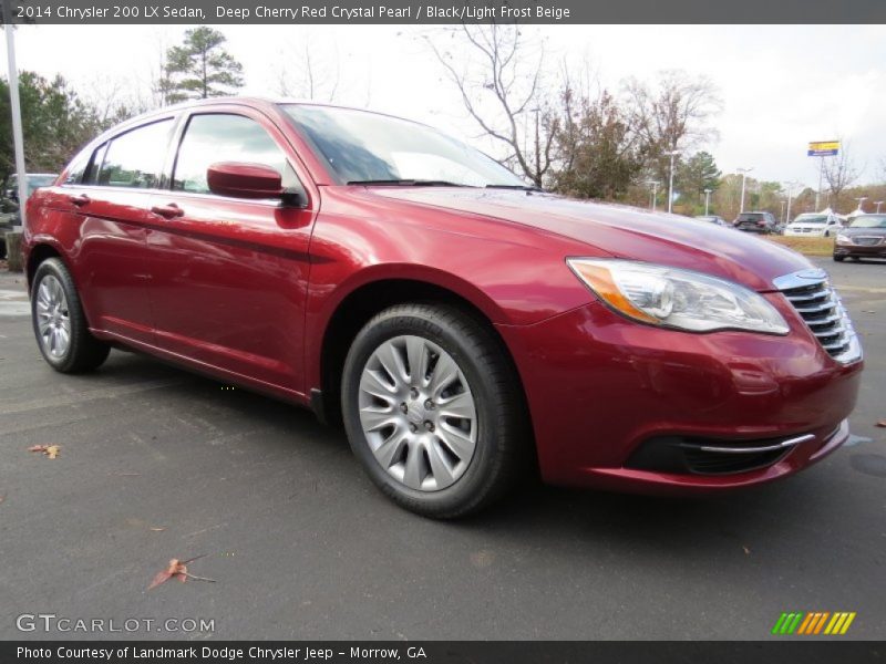 Deep Cherry Red Crystal Pearl / Black/Light Frost Beige 2014 Chrysler 200 LX Sedan