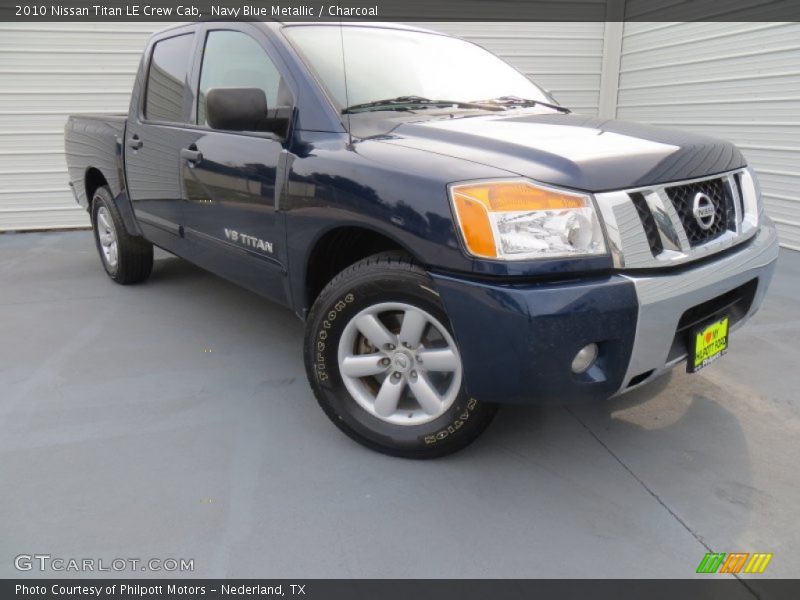 Navy Blue Metallic / Charcoal 2010 Nissan Titan LE Crew Cab