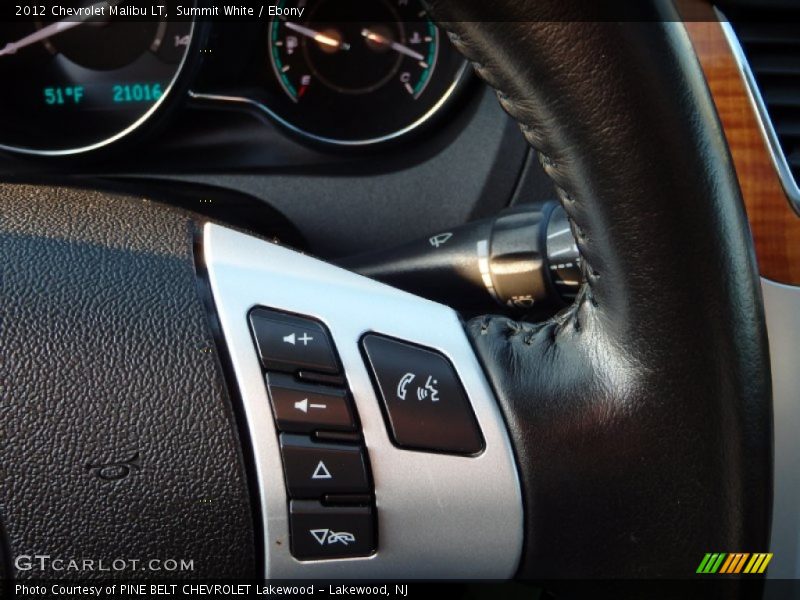 Summit White / Ebony 2012 Chevrolet Malibu LT