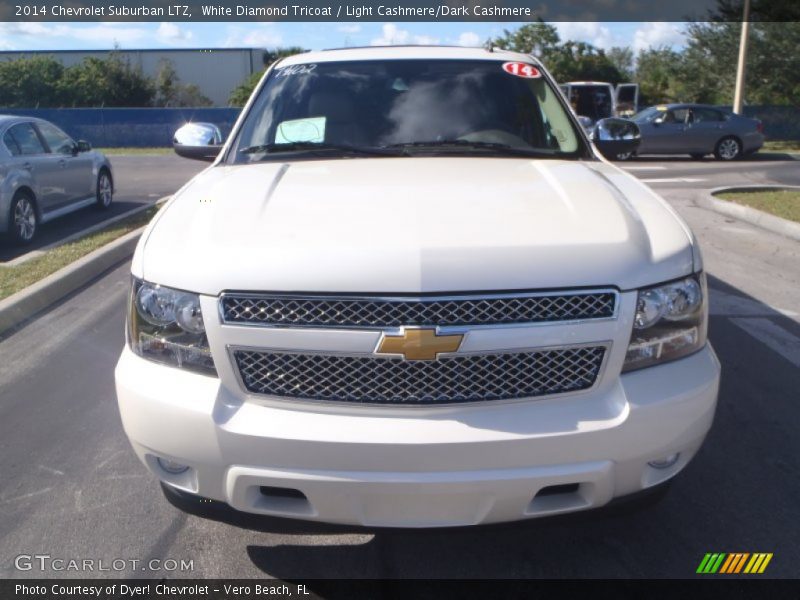 White Diamond Tricoat / Light Cashmere/Dark Cashmere 2014 Chevrolet Suburban LTZ