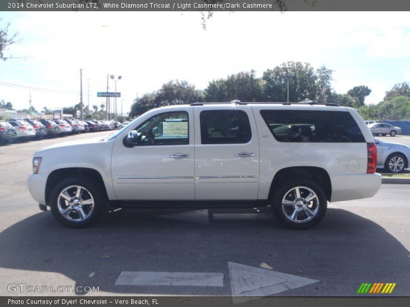 White Diamond Tricoat / Light Cashmere/Dark Cashmere 2014 Chevrolet Suburban LTZ
