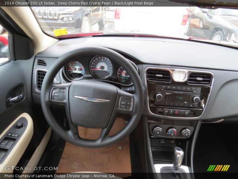 Deep Cherry Red Crystal Pearl / Black/Light Frost Beige 2014 Chrysler 200 LX Sedan