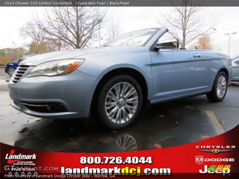 Crystal Blue Pearl / Black/Pearl 2014 Chrysler 200 Limited Convertible