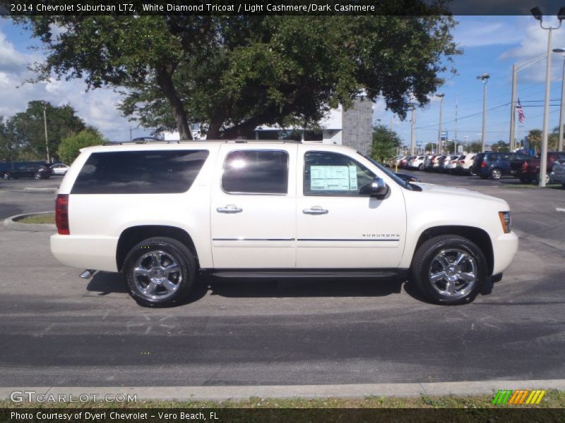 White Diamond Tricoat / Light Cashmere/Dark Cashmere 2014 Chevrolet Suburban LTZ