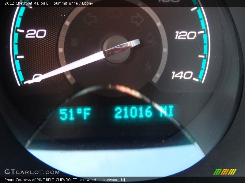 Summit White / Ebony 2012 Chevrolet Malibu LT