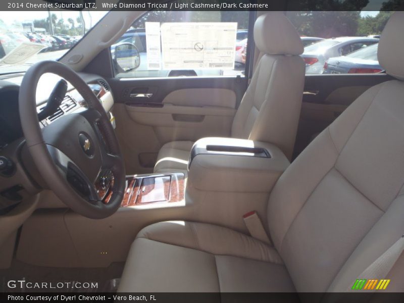 White Diamond Tricoat / Light Cashmere/Dark Cashmere 2014 Chevrolet Suburban LTZ