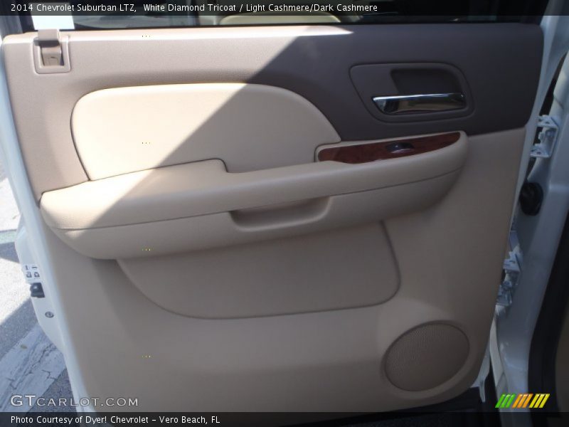 White Diamond Tricoat / Light Cashmere/Dark Cashmere 2014 Chevrolet Suburban LTZ