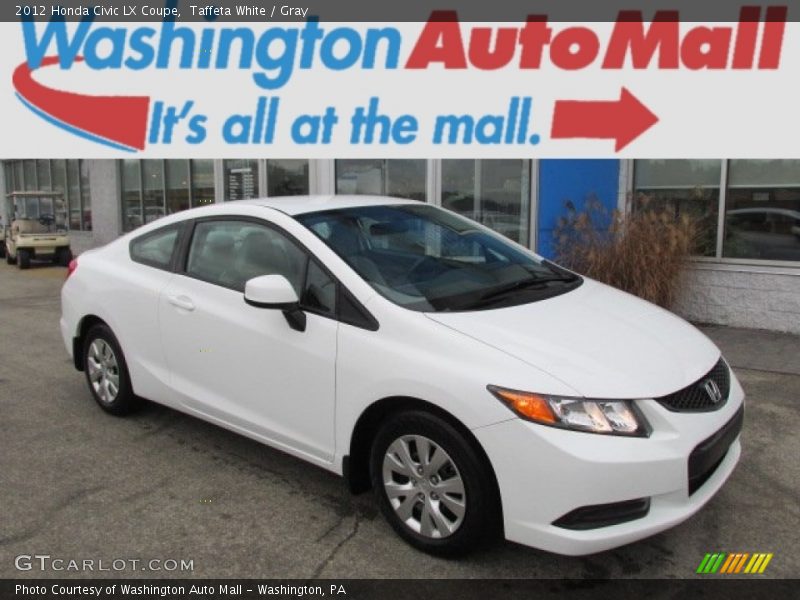 Taffeta White / Gray 2012 Honda Civic LX Coupe