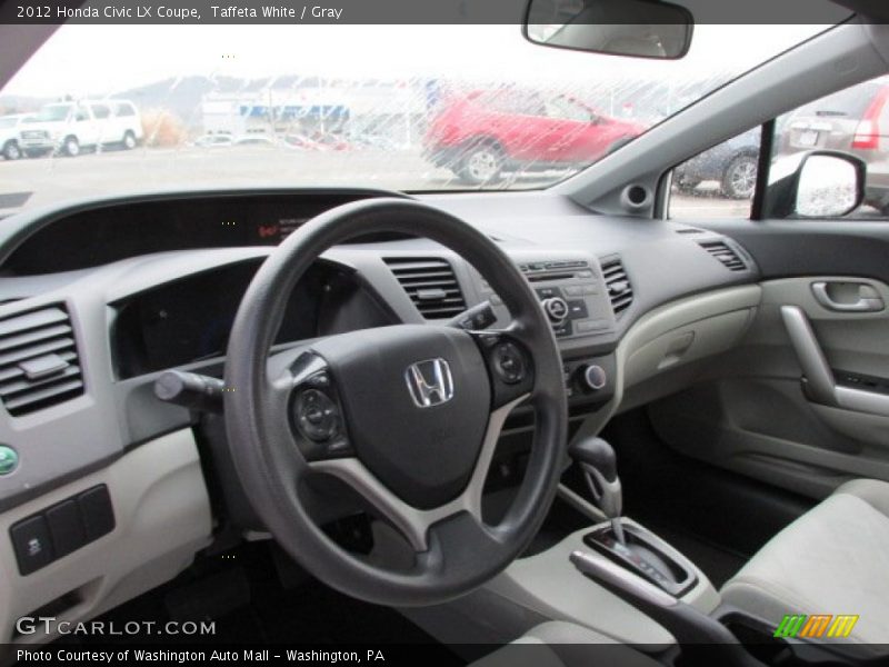 Taffeta White / Gray 2012 Honda Civic LX Coupe