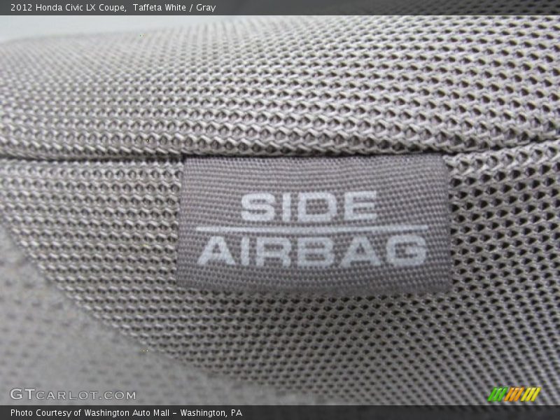 Taffeta White / Gray 2012 Honda Civic LX Coupe