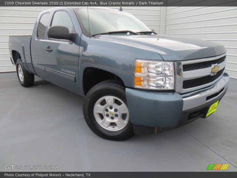 Blue Granite Metallic / Dark Titanium 2009 Chevrolet Silverado 1500 LS Extended Cab 4x4
