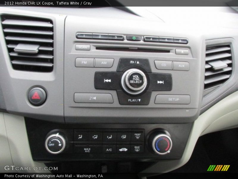 Taffeta White / Gray 2012 Honda Civic LX Coupe
