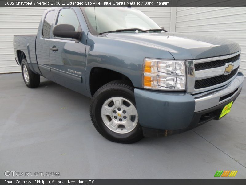 Blue Granite Metallic / Dark Titanium 2009 Chevrolet Silverado 1500 LS Extended Cab 4x4