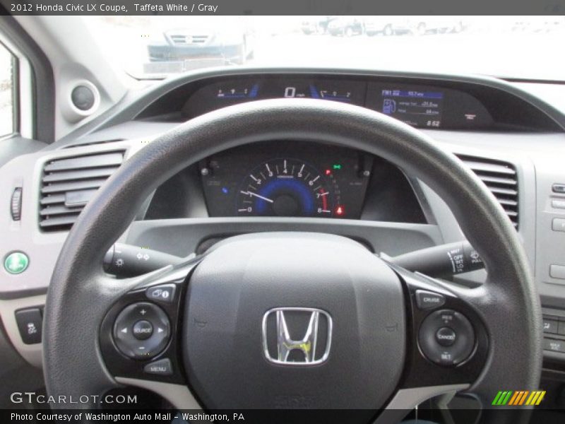 Taffeta White / Gray 2012 Honda Civic LX Coupe