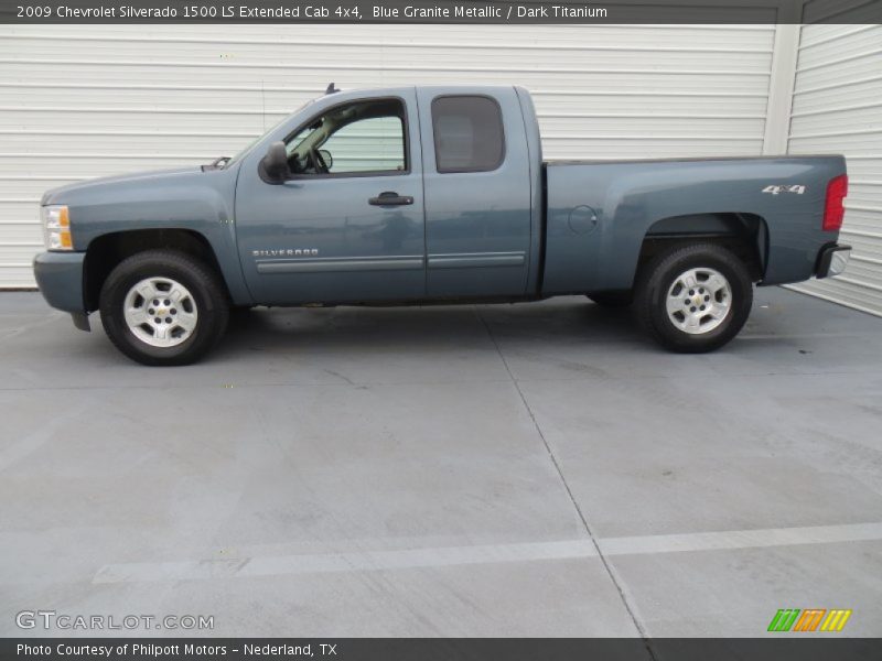 Blue Granite Metallic / Dark Titanium 2009 Chevrolet Silverado 1500 LS Extended Cab 4x4