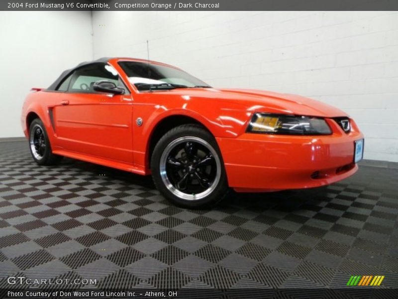 Competition Orange / Dark Charcoal 2004 Ford Mustang V6 Convertible