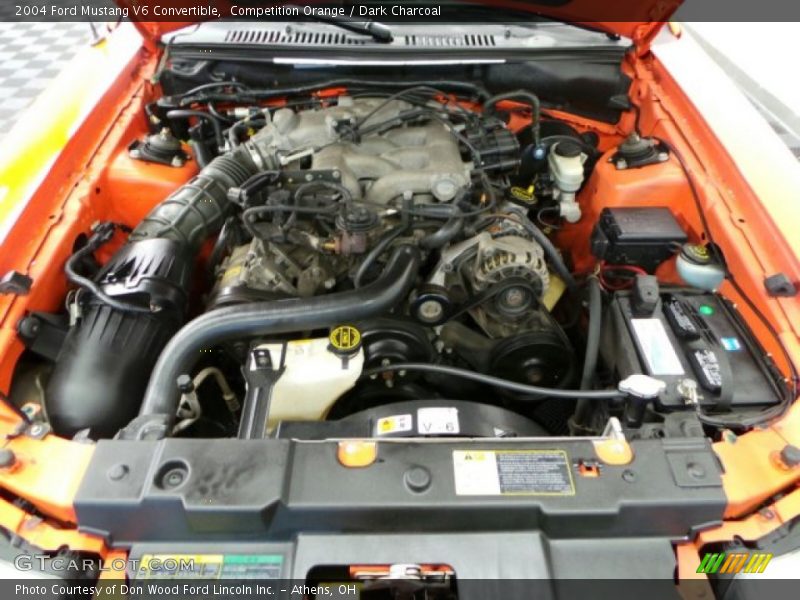 Competition Orange / Dark Charcoal 2004 Ford Mustang V6 Convertible